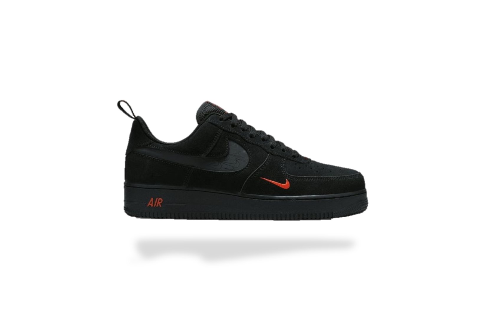 NIKE AIR FORCE 1 LOW MULTI SWOOSH BLACK CRIMSON