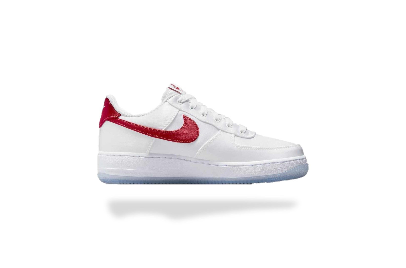 NIKE AIR FORCE 1 LOW SATIN WHITE RED