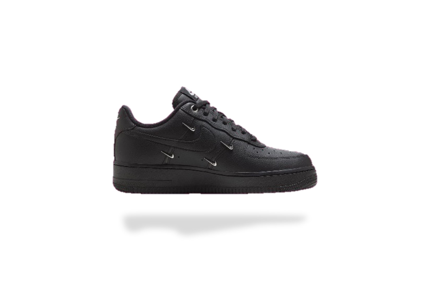 NIKE AIR FORCE BLACK SILVER MINI SWOOSH