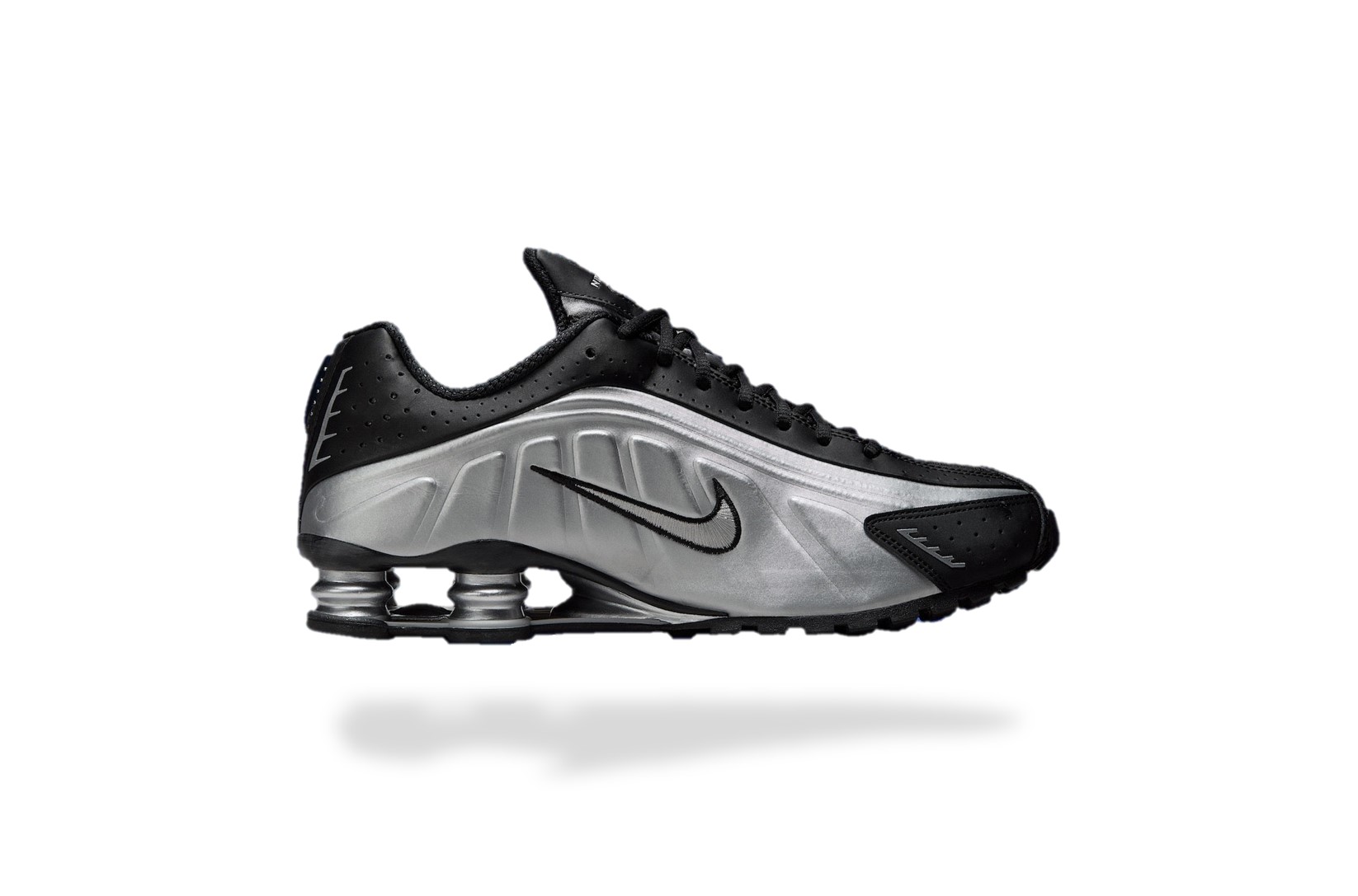 NIKE SHOX R4 METALLIC SILVER BLACK