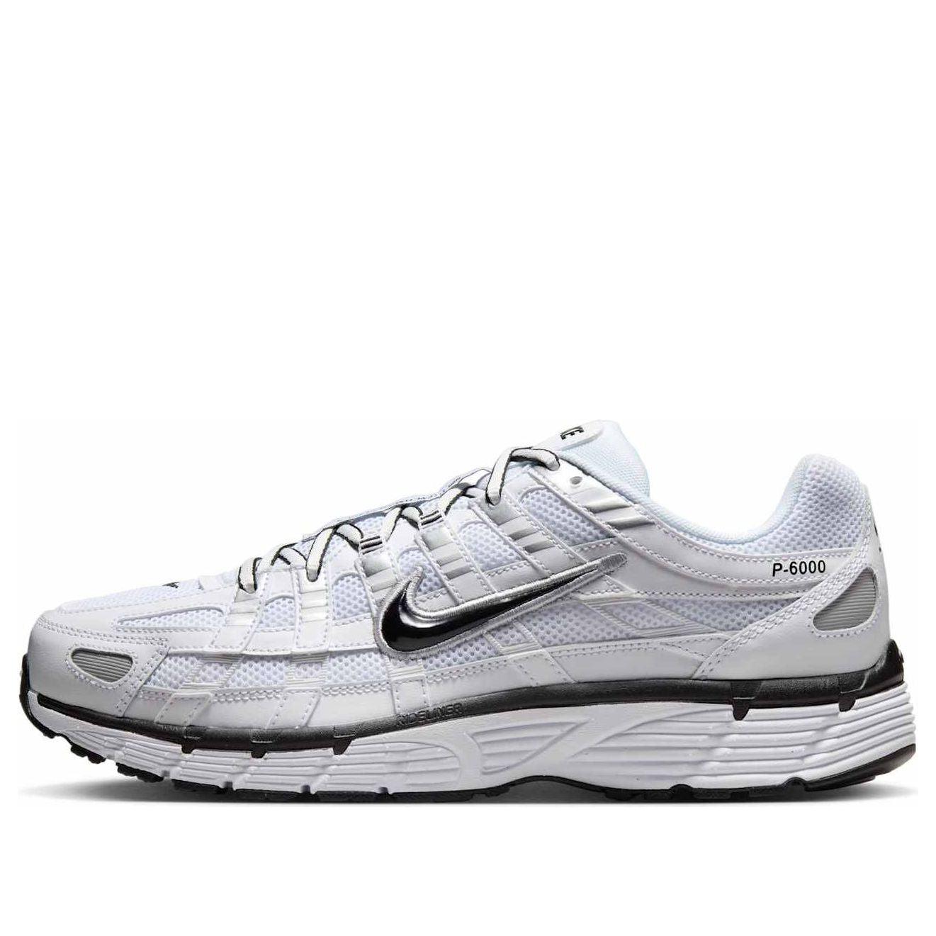 NIKE P-6000 WHITE METALLIC SILVER BLACK